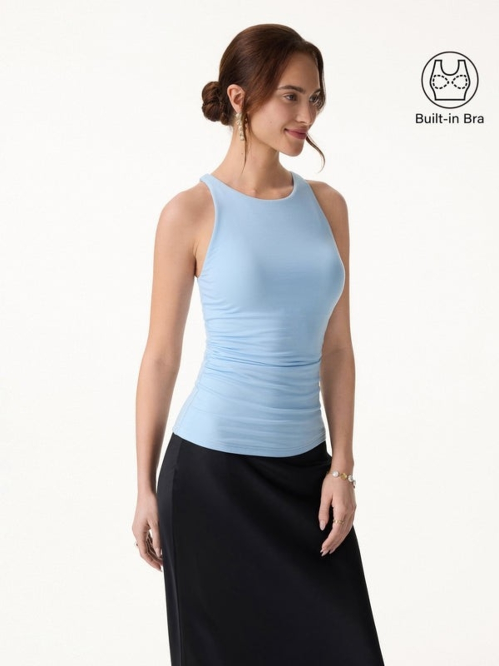 OGL Eco-SkinKiss® Back Smoothing Ruched Sleeveless Bandless Bra Top